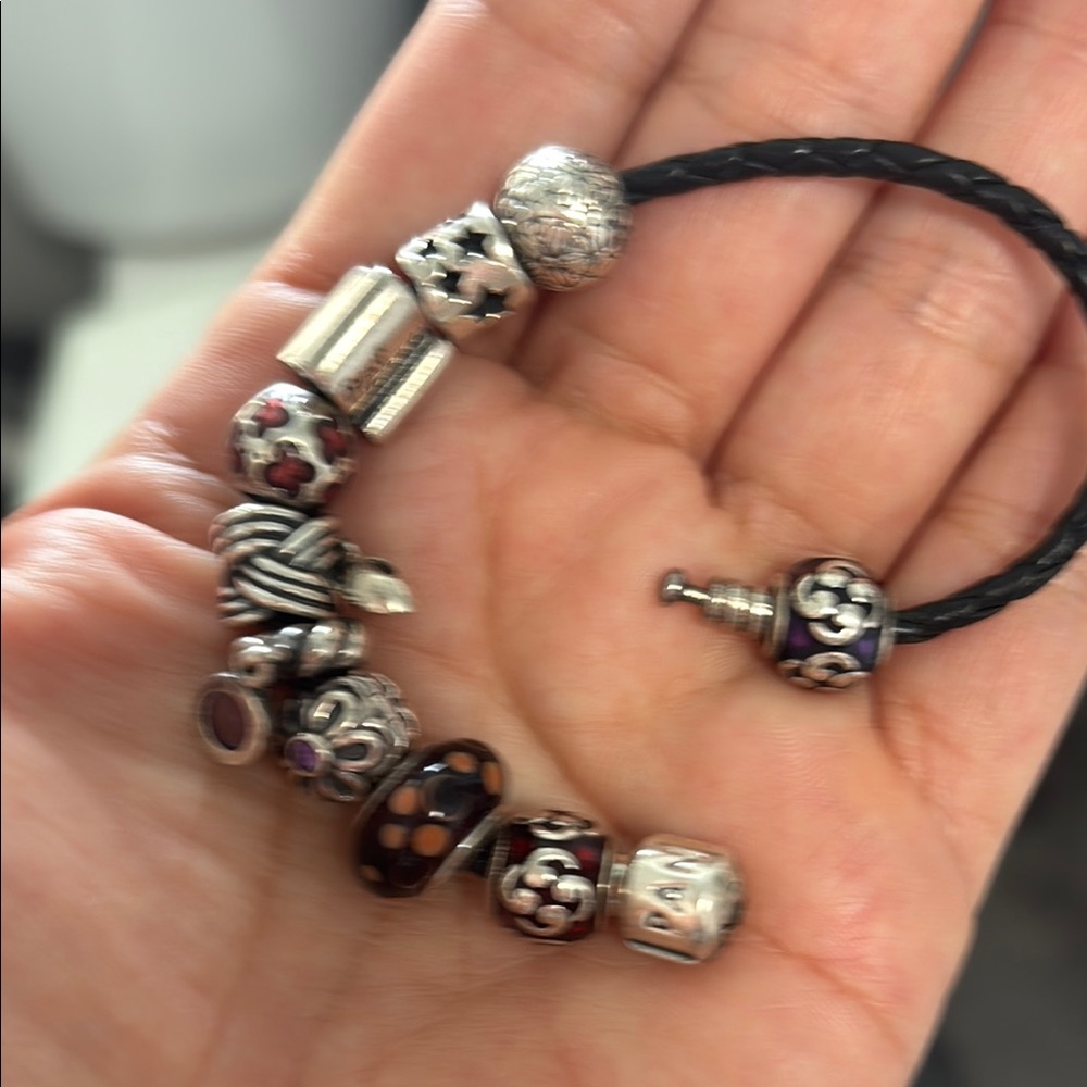Silver and Black Charm Bracelet - Picture 2 of 9